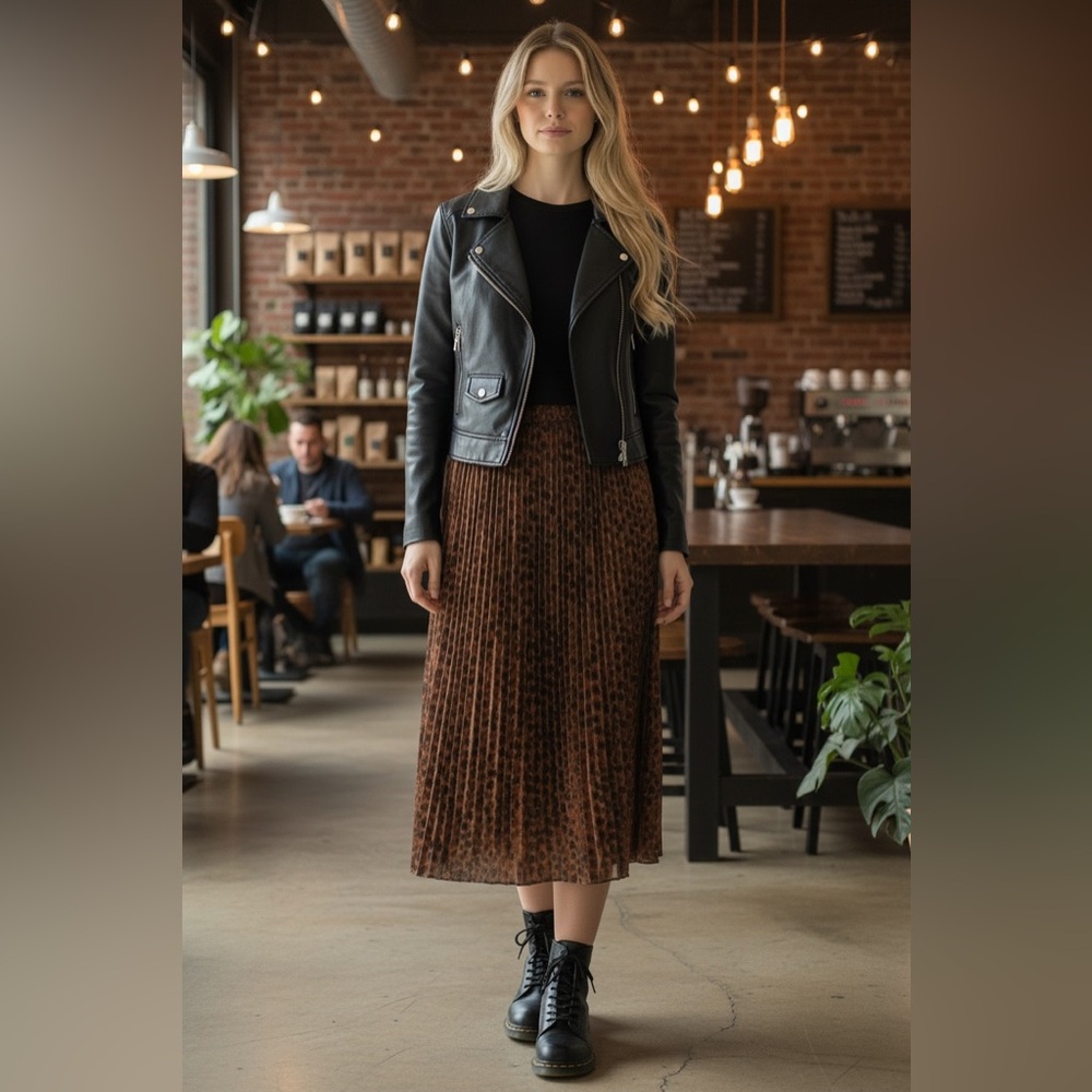 Nümph Yangmei Pleated Midi Skirt – Size Small – Scandinavian Boutique Brand